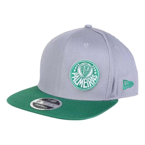 Bon&eacute; New Era Palmeiras Snapback Masculino - Cinza+Verde